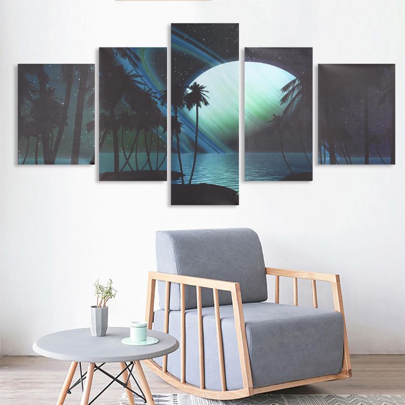 5 Piezas Pinturas De Paisaje De Arte Moderno Lienzo Impresión Arte De Pared Imagen Decoración Del Hogar