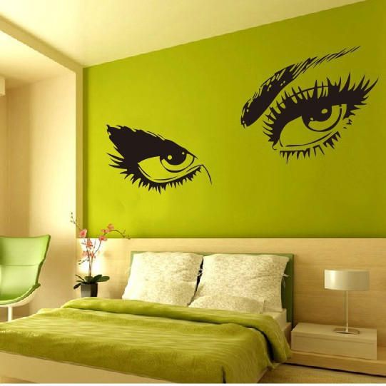 50x95 cm Grandes Ojos Negros Sexy Pegatinas De Pared Ojos Hermosos Calcomanía De Pared Decoración De La Pared Del Hogar