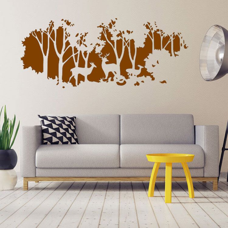 58cmx126cm Forest Fawn Deer Etiqueta De La Pared Tatuajes De Pared Para El Hogar Habitación Decoración Para El Arte De La Pared Regalo