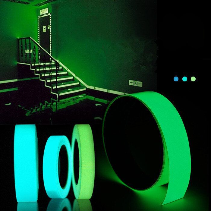 5mx15mm Cinta Luminosa Autoadhesiva Verde Azul Que Brilla En La Oscuridad Escenario De Seguridad Decoración Del Hogar