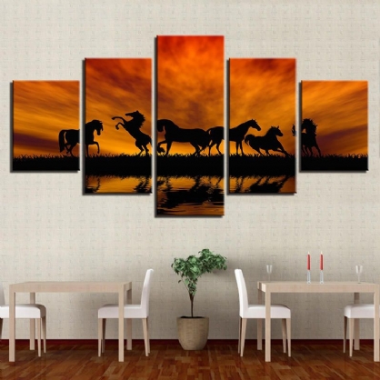 5pcs Gran Enorme Arte De Pared Moderno Pintura Al Óleo Impresión De Imagen Sin Marco Decoración Para El Hogar Etiqueta De La Pared