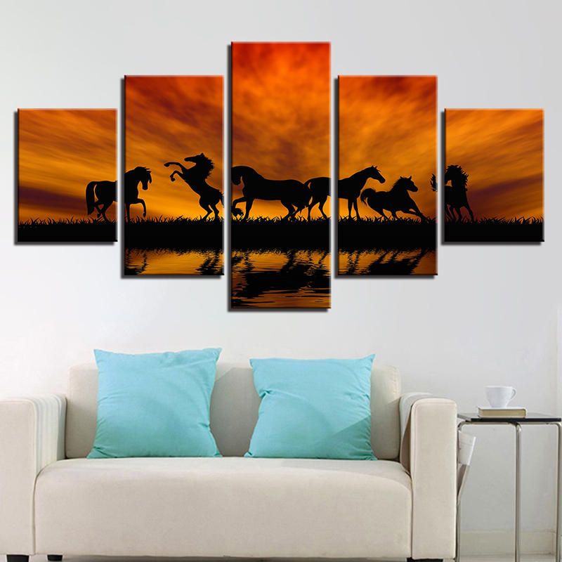 5pcs Gran Enorme Arte De Pared Moderno Pintura Al Óleo Impresión De Imagen Sin Marco Decoración Para El Hogar Etiqueta De La Pared