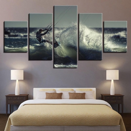 5pcs Modern Home Room Wall Hd Art Picture Surf Pintura En Aerosol Decoración Paredes Etiqueta