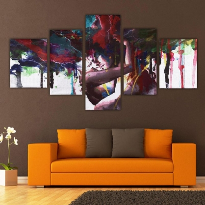 5pcs Pareja Abstracta Impresión De Lienzo Pinturas Imágenes Decoración De Arte De Pared Para El Hogar Sin Marco