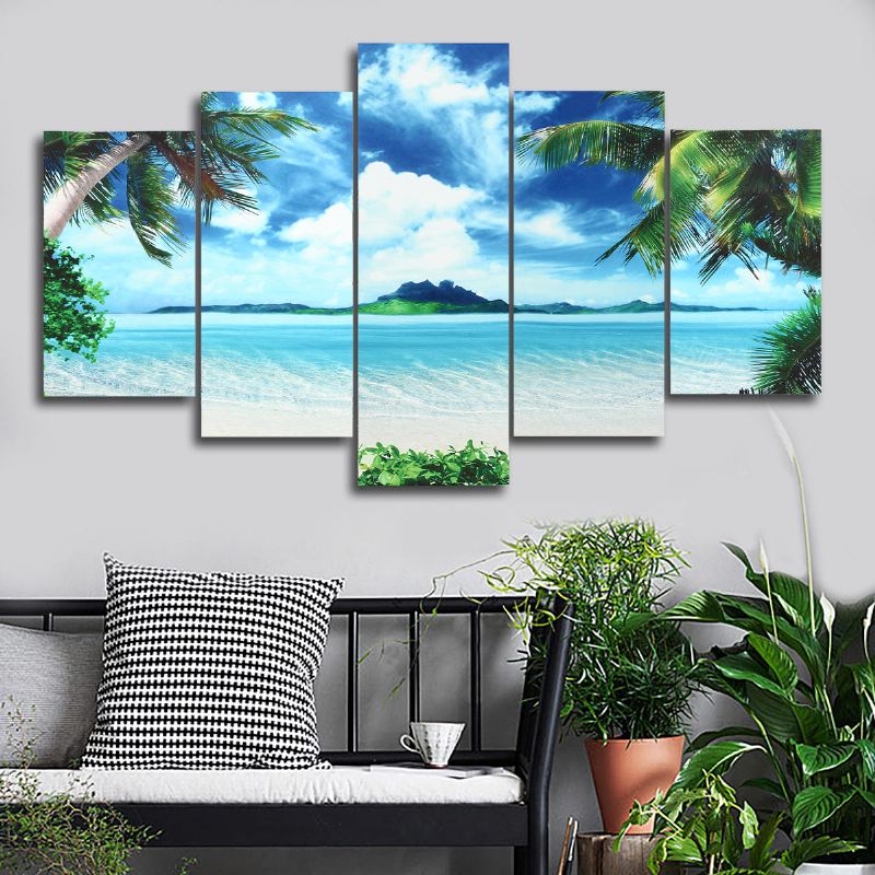 5pcs Pinturas En Lienzo Paisaje Marino Impresión En La Playa Arte Moderno De La Decoración De La Pared Del Hogar