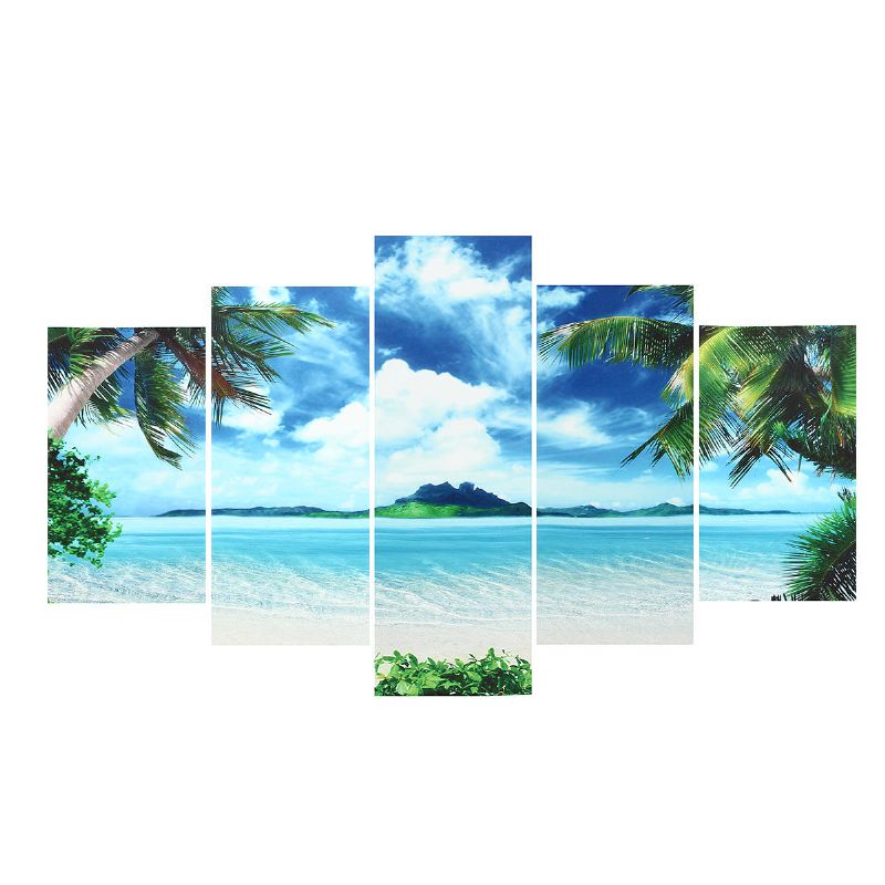 5pcs Pinturas En Lienzo Paisaje Marino Impresión En La Playa Arte Moderno De La Decoración De La Pared Del Hogar