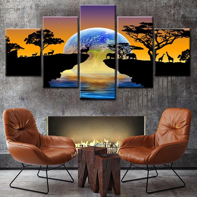 5pcs Set Star Modern Canvas Print Pinturas Sin Marco Wall Art Pictures Decoración Para El Hogar