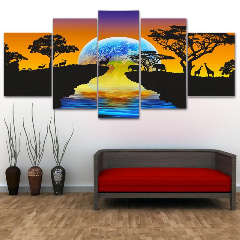 5pcs Set Star Modern Canvas Print Pinturas Sin Marco Wall Art Pictures Decoración Para El Hogar