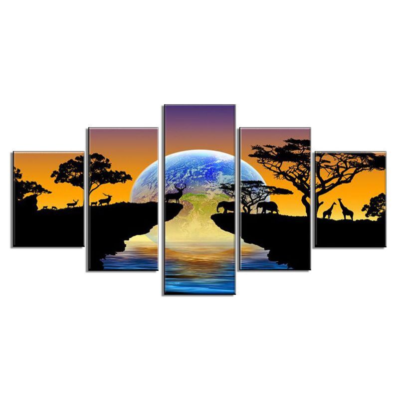 5pcs Set Star Modern Canvas Print Pinturas Sin Marco Wall Art Pictures Decoración Para El Hogar