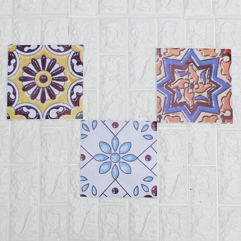 6pcs Pegatinas De Azulejos Estilo Baldosas Impermeables Pegatinas De Baldosas Europeas Y Americanas