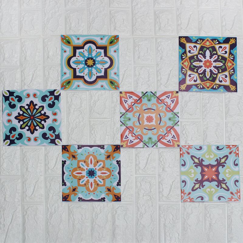 6pcs Pegatinas De Azulejos Estilo Baldosas Impermeables Pegatinas De Baldosas Europeas Y Americanas