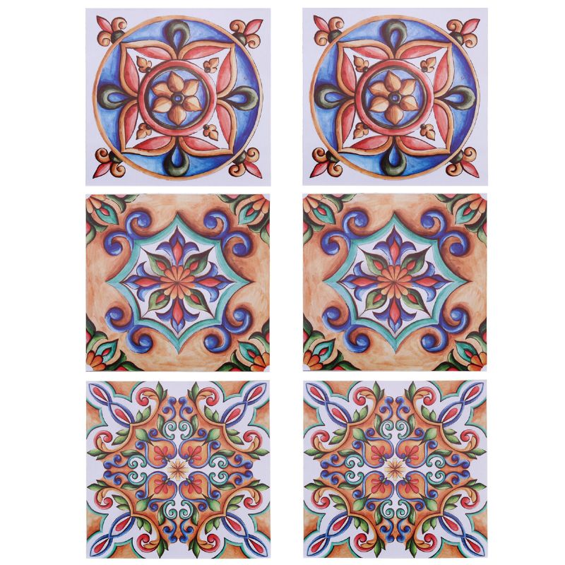 6pcs Pegatinas De Azulejos Estilo Baldosas Impermeables Pegatinas De Baldosas Europeas Y Americanas