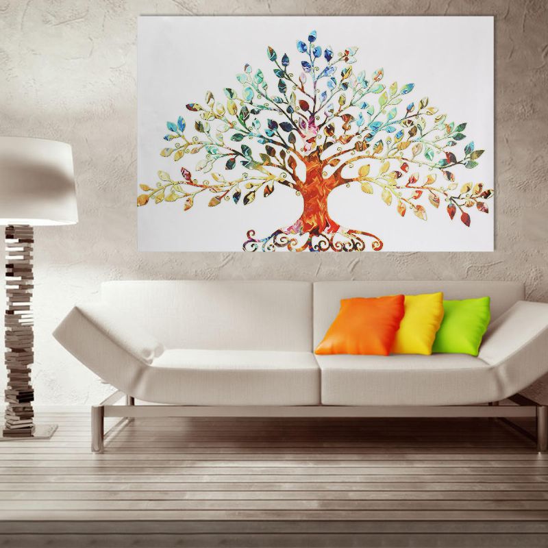 75x50cm Cuadro-abstracto Colorido Árbol Frondoso Sin Marco Impresión De Lienzo Arte De La Pared Decoración Del Hogar