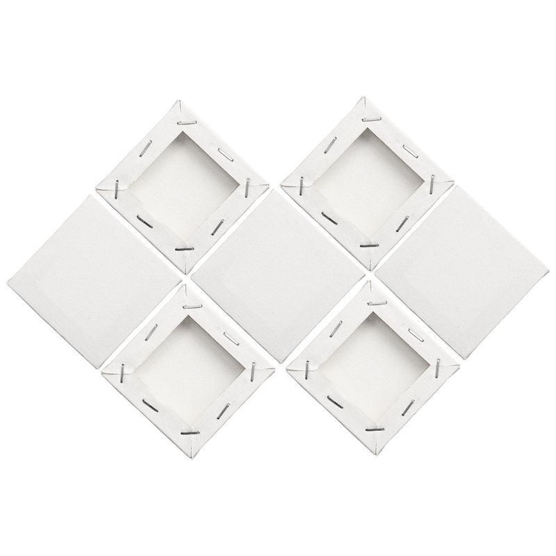 8pcs Blanco Mini Lienzo En Blanco Pinturas Acrílicas Marco Pintura Al Óleo Artista Cuadros De Bocetos Artísticos Lienzo Cuadrado