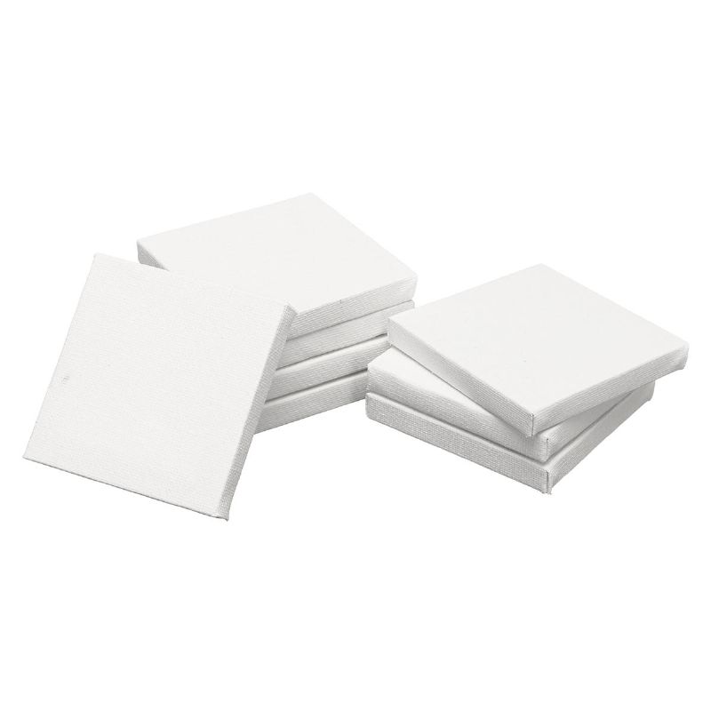 8pcs Blanco Mini Lienzo En Blanco Pinturas Acrílicas Marco Pintura Al Óleo Artista Cuadros De Bocetos Artísticos Lienzo Cuadrado