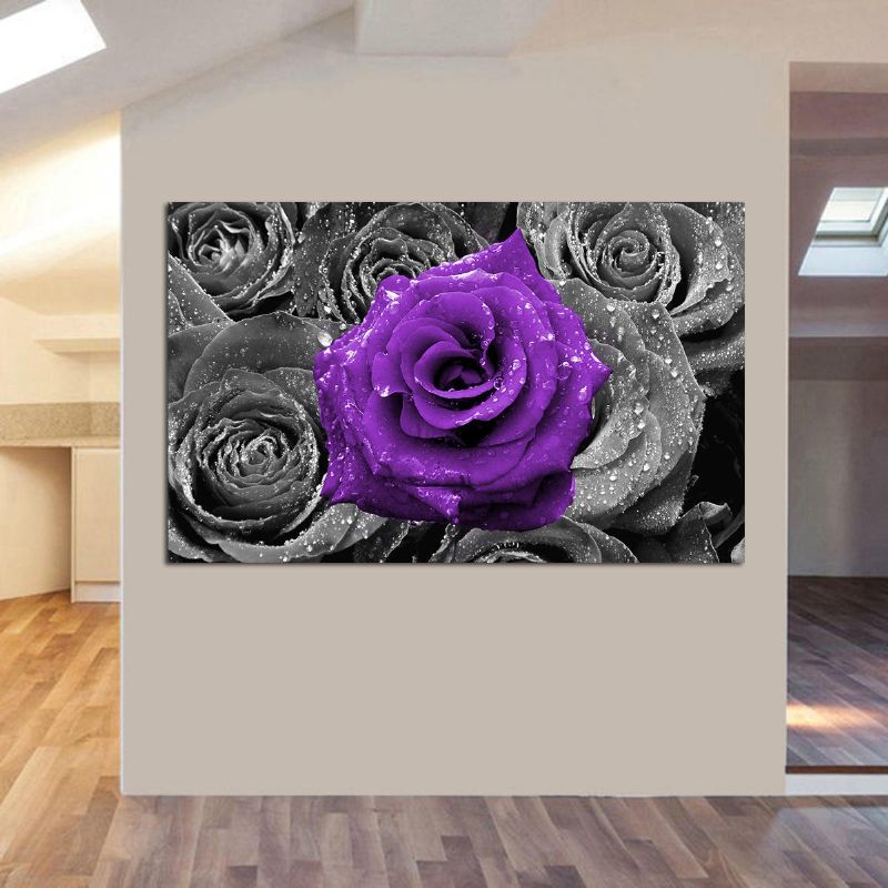 Abstracto Moderno Púrpura Rosa Flores Lienzo Arte Pinturas Imagen Impresión Óleo Decoración De La Pared Del Hogar Sin Marco