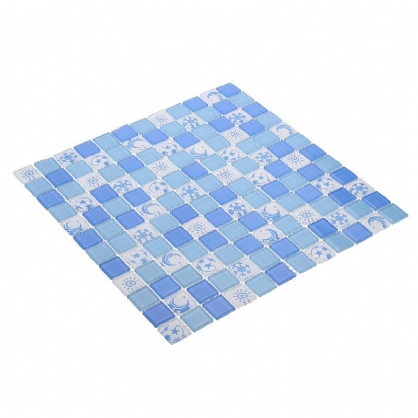 Adhesivo De Pared De Azulejos De Mosaico 3d De Cristal Impermeable Para Decoración De Baño