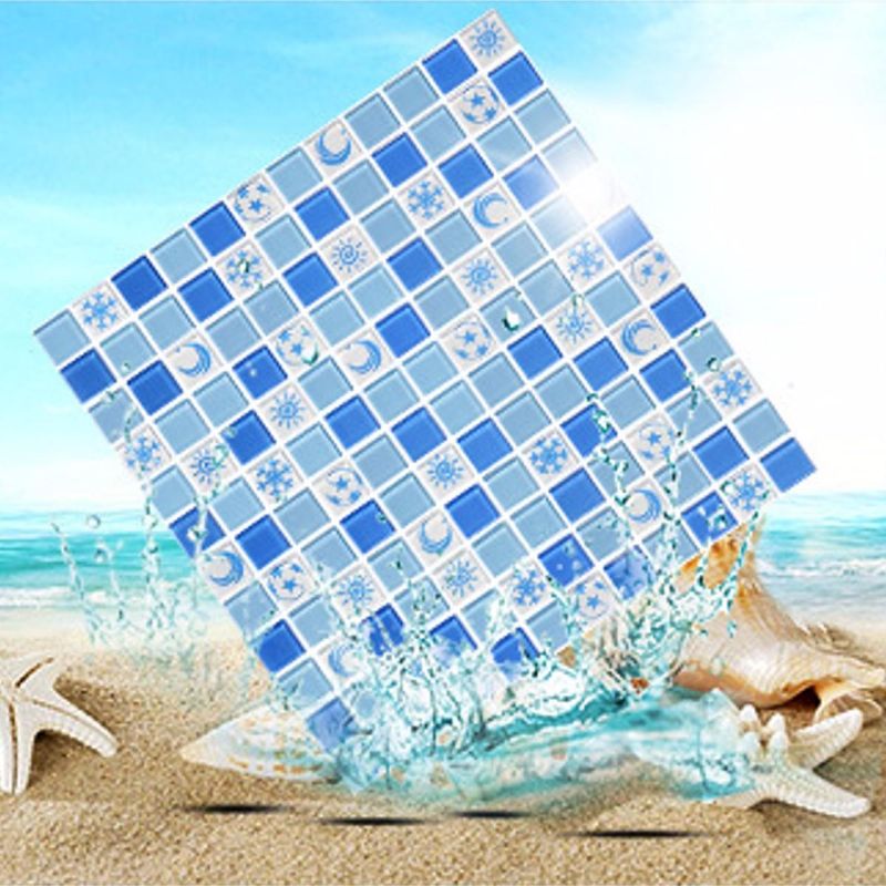 Adhesivo De Pared De Azulejos De Mosaico 3d De Cristal Impermeable Para Decoración De Baño