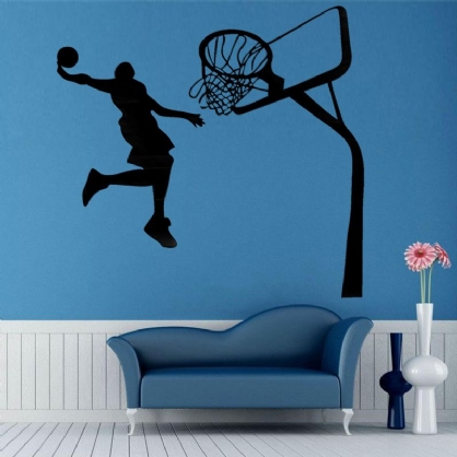 Adhesivo De Pared Removible Para Baloncesto Dunk Sport Diy Calcomanías De Decoración Artística Para Habitación De Niños