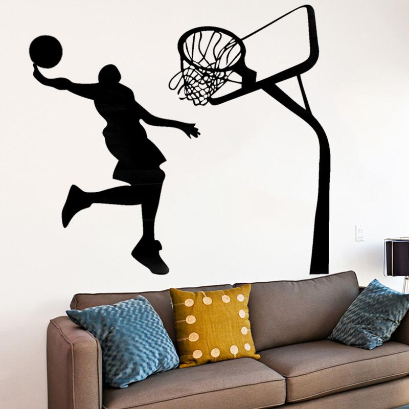 Adhesivo De Pared Removible Para Baloncesto Dunk Sport Diy Calcomanías De Decoración Artística Para Habitación De Niños