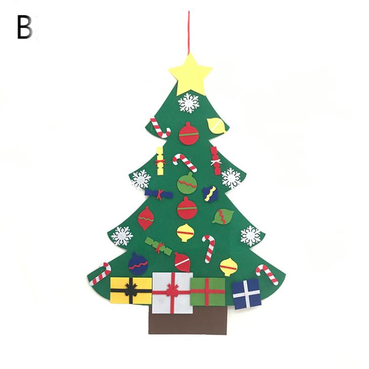 Árbol De Navidad De Fieltro De Bricolaje Con Adornos De Brillo Pegar Libremente Árboles De Navidad Para Colgar En La Pared Decoraciones Navideñas Regalo De Año Nuevo De Fieltro Kit De Árbol De Navidad De Bricolaje