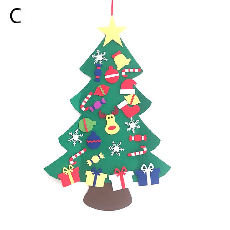 Árbol De Navidad De Fieltro De Bricolaje Con Adornos De Brillo Pegar Libremente Árboles De Navidad Para Colgar En La Pared Decoraciones Navideñas Regalo De Año Nuevo De Fieltro Kit De Árbol De Navidad De Bricolaje