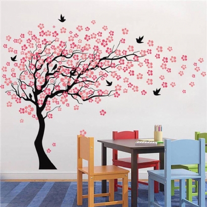 Árbol De Pared Grande Bebé Vivero Flor Pared Pegatina Flor De Cerezo Pegatina Niños Vinilo Arte Calcomanía