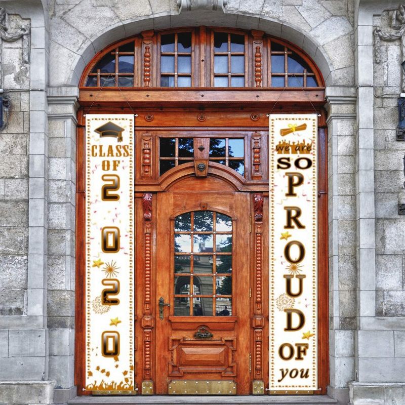 Banner De Graduación Montado En La Pared Cortina De Puerta Pegatina Extraíble Para Dormitorio Para Ceremonia De Graduación