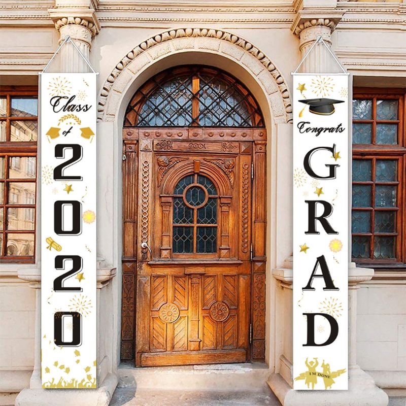 Banner De Graduación Montado En La Pared Cortina De Puerta Pegatina Extraíble Para Dormitorio Para Ceremonia De Graduación