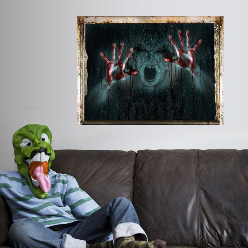 Calcomanías De Pared De Terror Arte Decorativo Para El Hogar Etiqueta De La Pared De Halloween Chica Fantasma Pegatinas De Pared Rotas