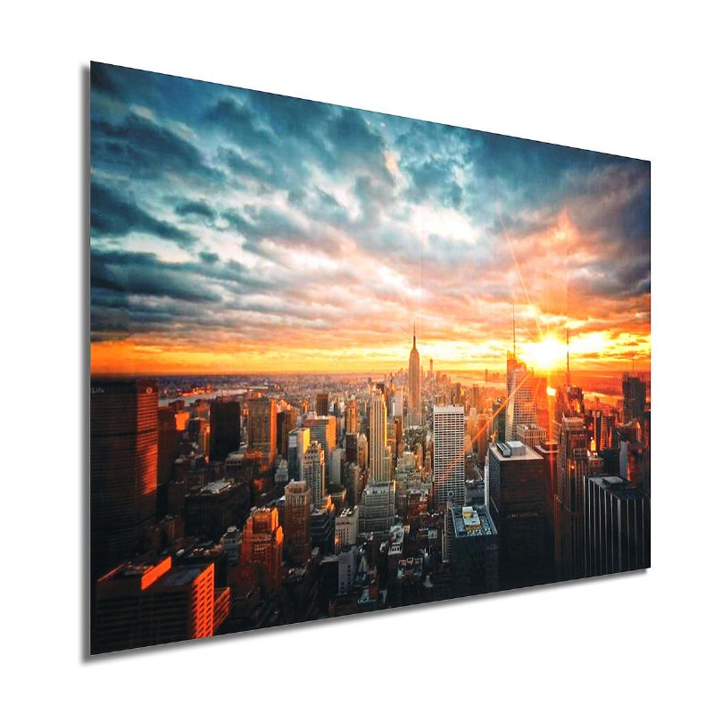 Cartel De Tela De Seda Nocturna De La Ciudad De Nueva York Pintura Papel De Pared Moderno Arte Imagen Al Óleo Sala De Estar Decoración Del Hogar