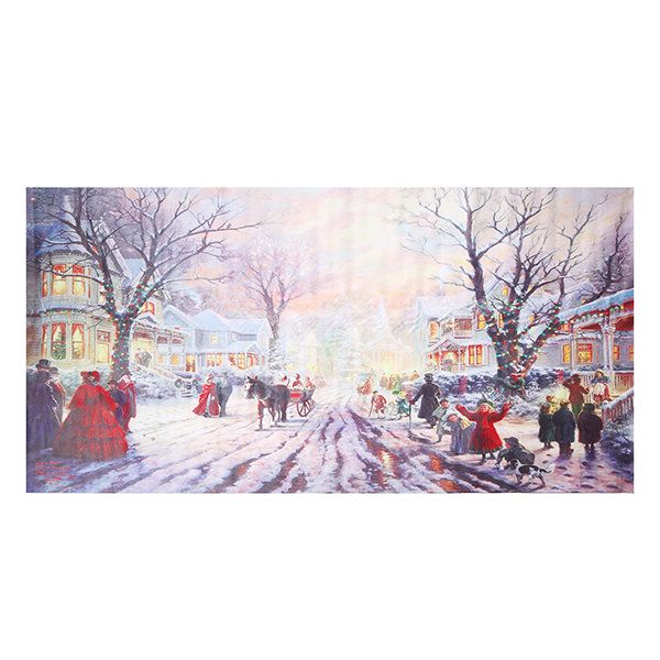 Christmas Carol Crowd Street Pintura Sin Marco Sala De Estar Dormitorio Pintura De La Pared Decoración Del Hogar