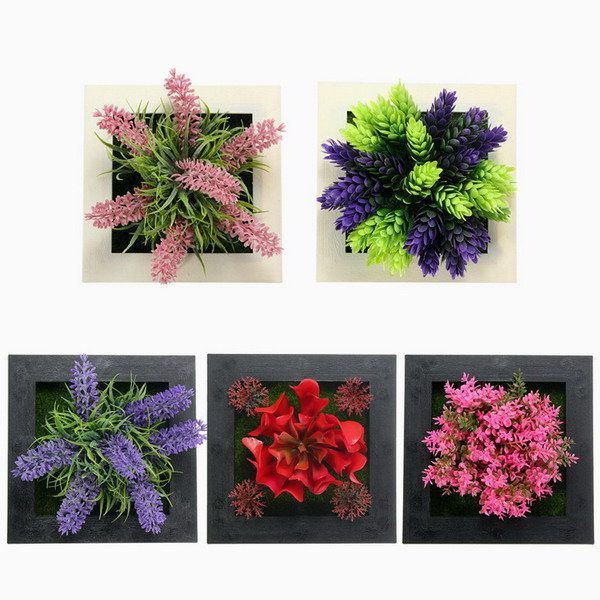 Decoración De Oficina En Casa Con Flores Artificiales Para Colgar En La Pared Verticales Montadas En Square