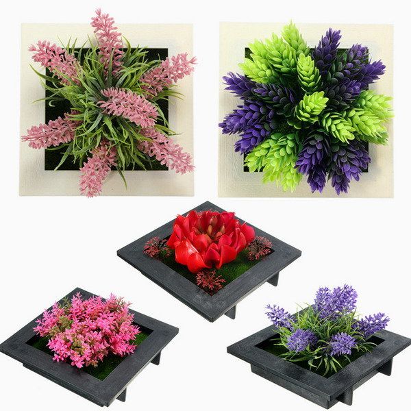 Decoración De Oficina En Casa Con Flores Artificiales Para Colgar En La Pared Verticales Montadas En Square