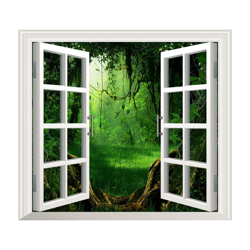 Deep Forest Pag 3d Ventana Artificial Vista 3d Tatuajes De Pared Pegatinas De Habitación Decoración De La Pared Del Hogar Regalo