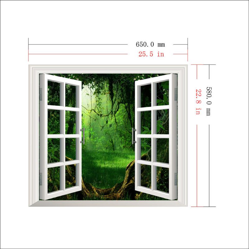 Deep Forest Pag 3d Ventana Artificial Vista 3d Tatuajes De Pared Pegatinas De Habitación Decoración De La Pared Del Hogar Regalo