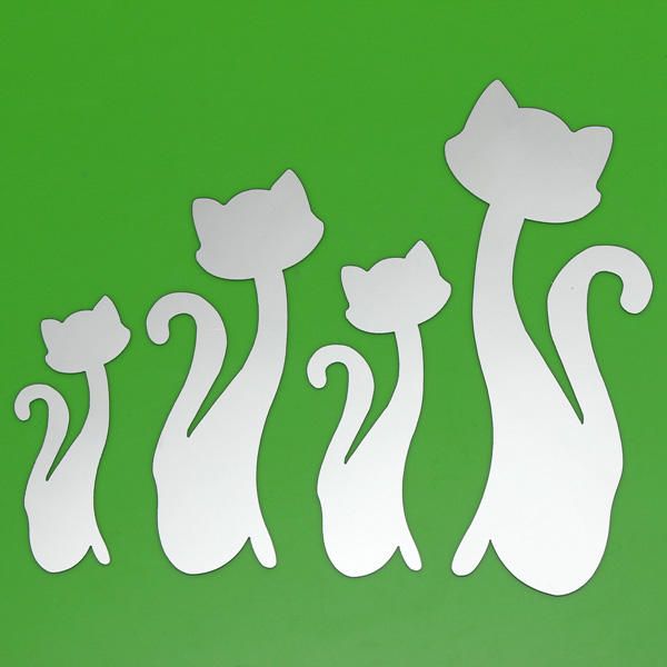 Diy 3d Cuatro Gatos Lindos Espejo Acrílico Pegatinas De Pared Home Room Art Decal