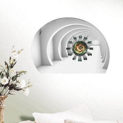 Diy Decal Reloj Túnel 3d Pegatinas De Pared Reloj 3d Art Reloj De Pared Decoración Para El Hogar