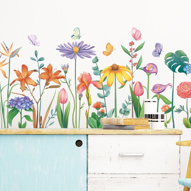 Diy Hojas Verdes Pegatinas De Pared Flor Para Dormitorio Cocina Decoración De Habitación De Niños