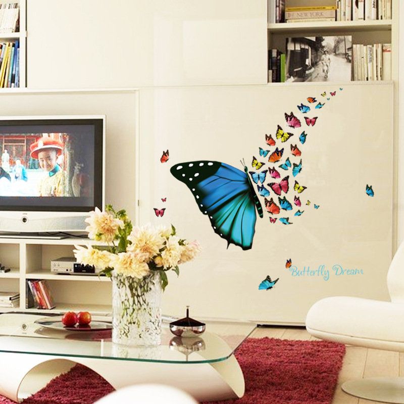 Dx-367 Mariposa Colorida Etiqueta De La Pared Refrigerador Extraíble Decoración Del Hogar Dormitorio Arte Aplique