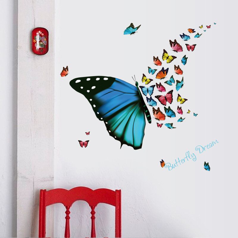 Dx-367 Mariposa Colorida Etiqueta De La Pared Refrigerador Extraíble Decoración Del Hogar Dormitorio Arte Aplique