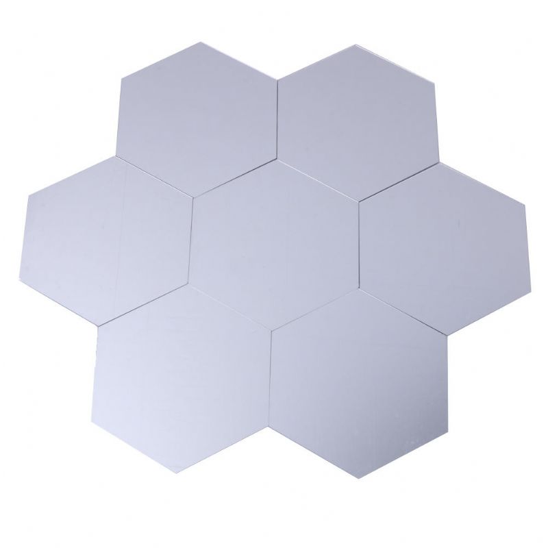 Dx-y5 12 Piezas Lindo Plateado Diy Sexangle Espejo Pegatinas De Pared Hogar Pared Dormitorio Decoración De La Oficina