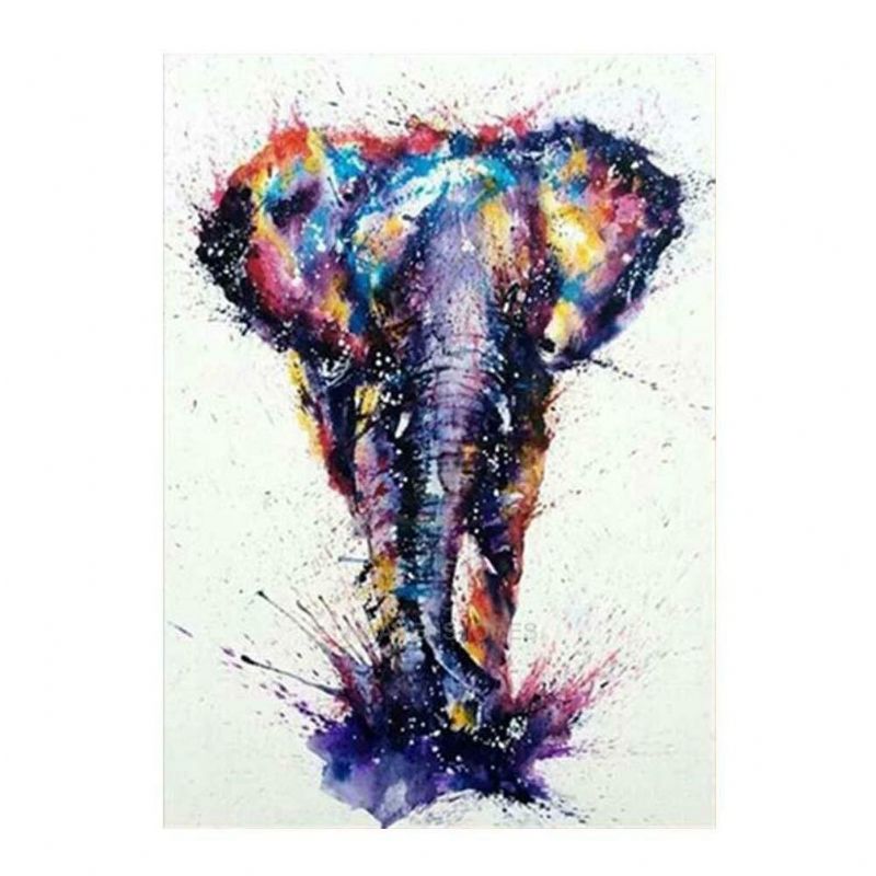 Elefante Colorido 5d Diamante Pintura Bordado Punto De Cruz Decoración De La Pared