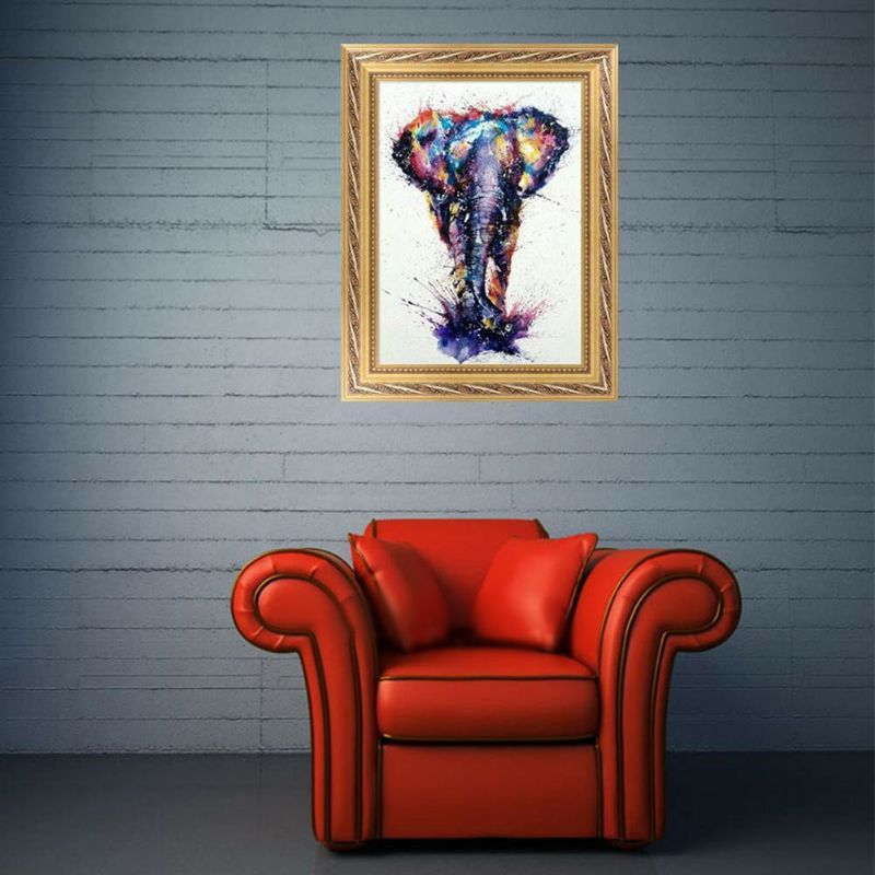 Elefante Colorido 5d Diamante Pintura Bordado Punto De Cruz Decoración De La Pared