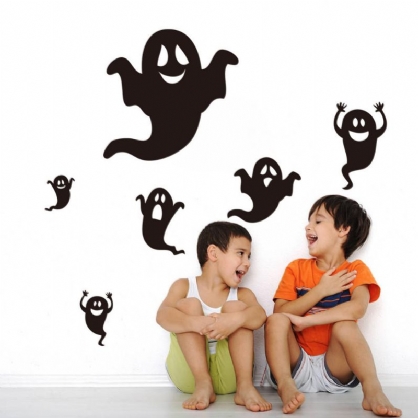 Escaparate De Halloween Etiqueta De La Pared Impermeable Habitación De Los Niños Dormitorio Telón De Fondo Pegatinas Pegatinas De Bricolaje Papel Tapiz Extraíble Vinilo Arte Calcomanía Decoración Impermeable Etiqueta