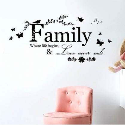 Family Quote Life Love Etiqueta De La Pared Removible Art Vinyl Home Decal Decor