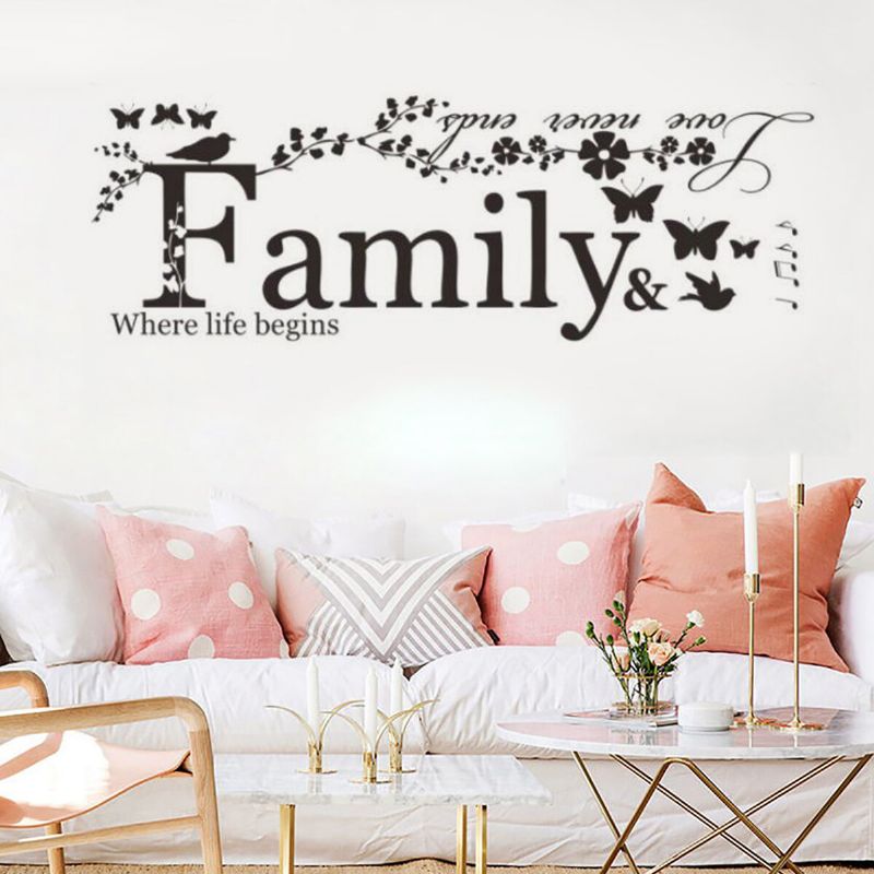 Family Quote Life Love Etiqueta De La Pared Removible Art Vinyl Home Decal Decor