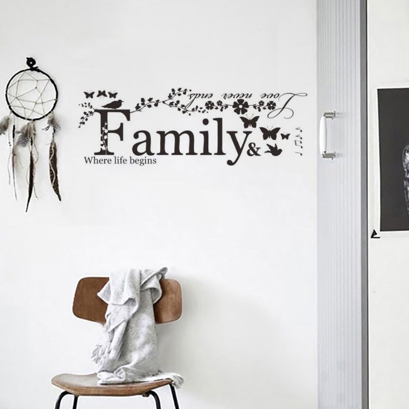 Family Quote Life Love Etiqueta De La Pared Removible Art Vinyl Home Decal Decor