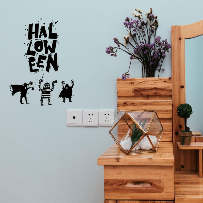 Feliz Halloween Etiqueta De La Pared Decoraciones De La Habitación Mural Art Decal Sticker Murales Room Decal Wallpaper