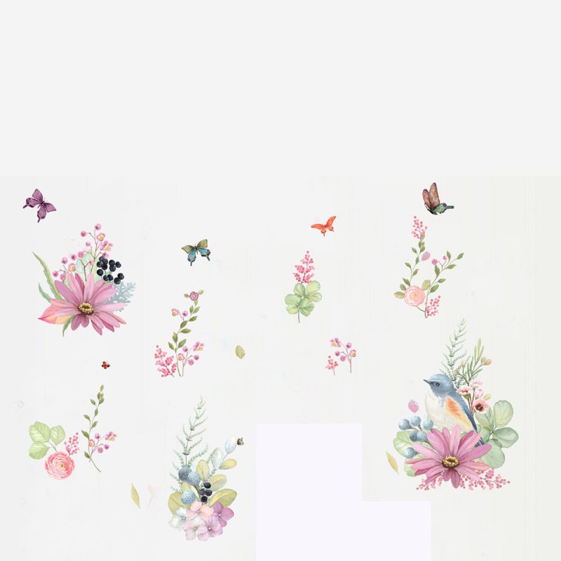 Flor Pájaros Mariposas Extraíble Niños Bebé Etiqueta De La Pared Pegatinas De Vinilo Decoración Artística Para La Decoración De La Pared Del Hogar